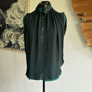 Rebecca Taylor Green Sleeveless Blouse Size 4
